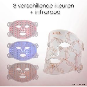 Fidelem-LED Gezichtsmasker-4 kleuren-Verjonging-Acne behandeling-Infraroodtherapie- Callogeen productie bevorderend