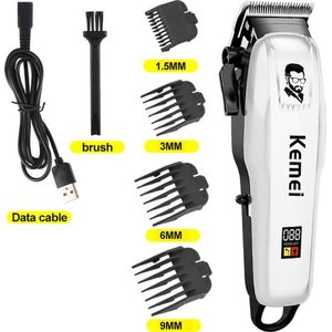 Kemei-KM-1990 Professional Oplaadbaar Haar En Baard Trimmer - Zwart