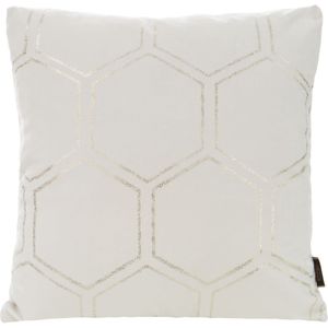 Decoratieve Kussensloop Velvet Blink Hexagon 45x45cm Wit Goud