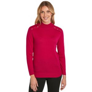 Slanke effen trui van merinoswol met hoge hals