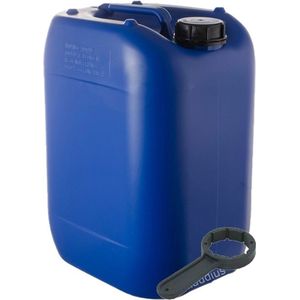 Jerrycan 20 Liter blauw | met sleutel | geschikt voor water | UN gekeurd | benzine | handig stapelbaar | food grade | inclusief dop | totaal te legen | noodpakket
