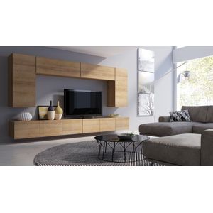 TV meubel - CALABRINI 13 - Hangmeubel - Gouden eik - 300 cm