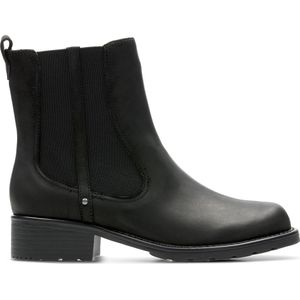 Clarks - Dameslaarzen - Zwart - Nubuckleer - Blokhak 5 cm