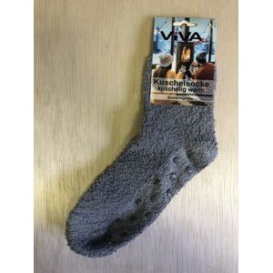 Warme sokken- Huissokken - knuffelsokken - MET ANTISLIP- onze size- Muis Grijs