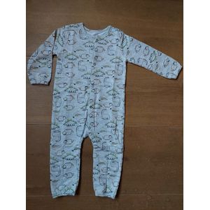 Baby jongens onesie, 1-delig pakje met drukknopen sluiting, alloverprint ""DINO"" maat 62-68