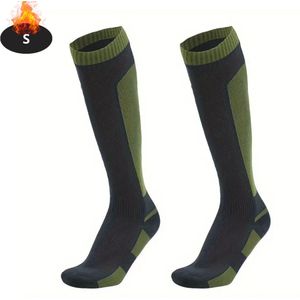 Bovista Skisokken - Ski Sokken - Warme Sokken - Lange Huissokken - Thermo - Compressie - Waterdicht - Groen - S