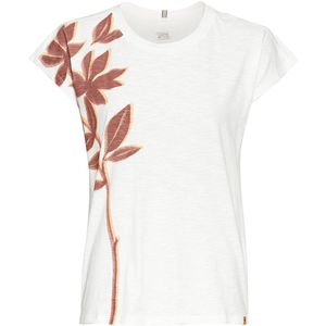 camel active T-shirt met bloemenprint gemaakt van katoen - Maat womenswear-M - Wit