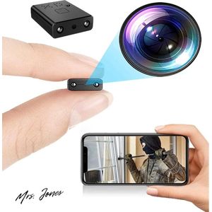 Mrs. Jones Kleine Mini WiFi Draadloze Camera Beveiligingscamera's 1080p HD Nanny Cam met Nachtzicht Telefoon APP Kamer Hond Binnen Buiten Baby Dome Instant Beveiligingssysteem DSLR Bullet .