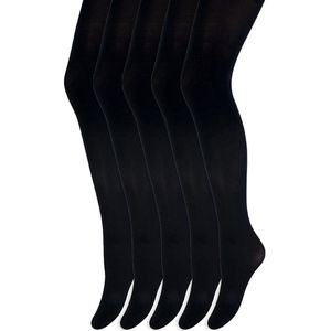 Meisjes panty's | 100 denier | Merk: Yellow Moon | Maat: 98 t/m 176 | Kleur: Zwart | 5 Paar