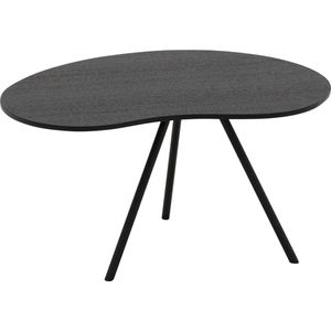 Goossens Saya Salontafel - Hout - 79 x 36 x 61 cm - Rond - zwart