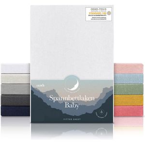 Laleni - Jersey Hoeslaken - Wit - Babybed, Wieg, Kinderbed 60 x 120 x 15cm - Set van 2