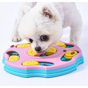 Hondenpuzzel roze met blauw - hondenspel - slowfeeder - huisdier - speelgoed hond nteractief spel voor honden - Intelligentie spel - Snuffelmat