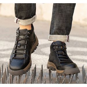 Werkschoenen - 38 - AX Fashion - Dames / Heren - Lederen Veiligheidsschoenen - Schoenen voor werk - Werkende laarzen - Beschermende schoenen - Anti  ippact - Onmenkijable Sole - Anti slip - Beschermende neus - Beschermende zool
