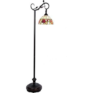 Tiffany Vloerlamp 40*27*152 cm E27/max 1*60W Bruin Glas in lood Bloemen Staande Lamp Staanlamp Tiffany Lamp