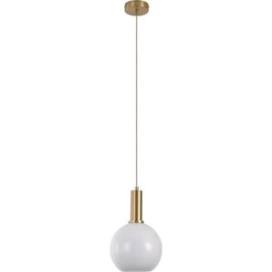 House Nordic Hanglamp Chelsea Wit Glas Brass