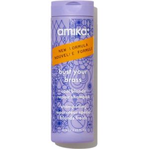 Amika BUST YOUR BRASS Cool Blonde Bond Repair Shampoo 60ml - Zilvershampoo vrouwen - Voor