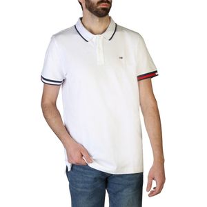 Tommy Jeans Reg Flag Cuffs Polo Met Korte Mouwen Wit L Man