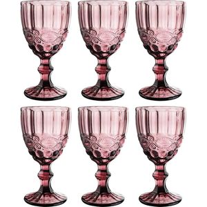 Vintage 6-delige set boogwijnglazen glazen wijnglazen ijsbeker waterglas longdrinkglas waterkan