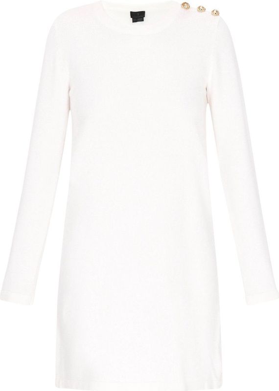 DreiMaster - Klassik - Gebreide Jurk - Wit - Korte Lengte