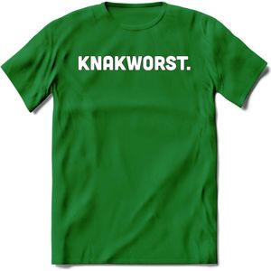 Knakworst - Snack T-Shirt | Grappig Verjaardag Kleding Cadeau | Eten En Snoep Shirt | Dames - Heren - Unisex Tshirt | - Donker Groen - S