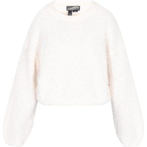 DreiMaster - Vintage - Trui - Offwhite - Pofmouwen - Ronde Hals - Effen
