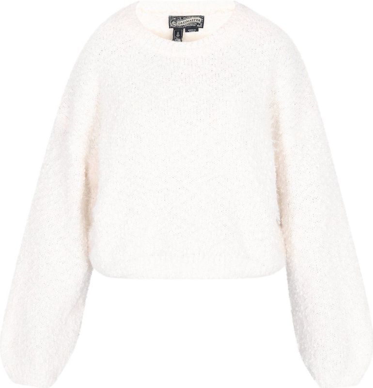DreiMaster - Vintage - Trui - Offwhite - Pofmouwen - Ronde Hals - Effen
