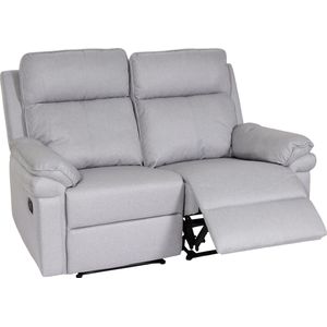 2-zits bioscoopfauteuil MCW-L94, relax TV-fauteuil met armleuning, relaxfunctie Nosag-vering stof/textiel ~ lichtgrijs