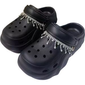 Schoenketting - klomp ketting - schoendecoratie - schoenversiering - strass ketting - stras steentjes ketting