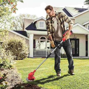 Bosmaaier Grastrimmer - 850 W- Grasmaaier - Draagbare Elektrisch Grasmaaiers - met 2 Accu - Oranje, voor Tuin