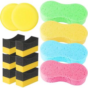 Auto Spons Kit - 12 Pack Grote Wash Sponzen - Auto Band dressing Applicator - Auto Wax Applicator Pads - Raam Wassen Sponzen schoonmaak
