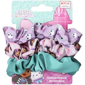 Gabby's Dollhouse - Stoffen Crunchies - Haarelastiekjes - Paars Roze Mintgroen - 3 Stuks