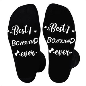 JAXY - Grappige Antislip Sokken Met Tekst - Funny Socks Dames en Heren - Origineel Cadeau voor Volwassene - Best Boyfriend Ever