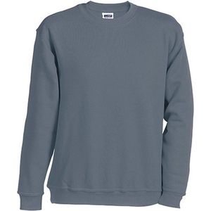 James and Nicholson Unisex Round Heavy Sweatshirt (Koolstofgrijs)