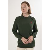 Felix Hardy Basic Sweatshirt Ronde Hals Katoen Dames Groen - L