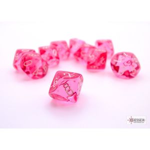 Chessex 10 x D10 Set Translucent - Pink/White