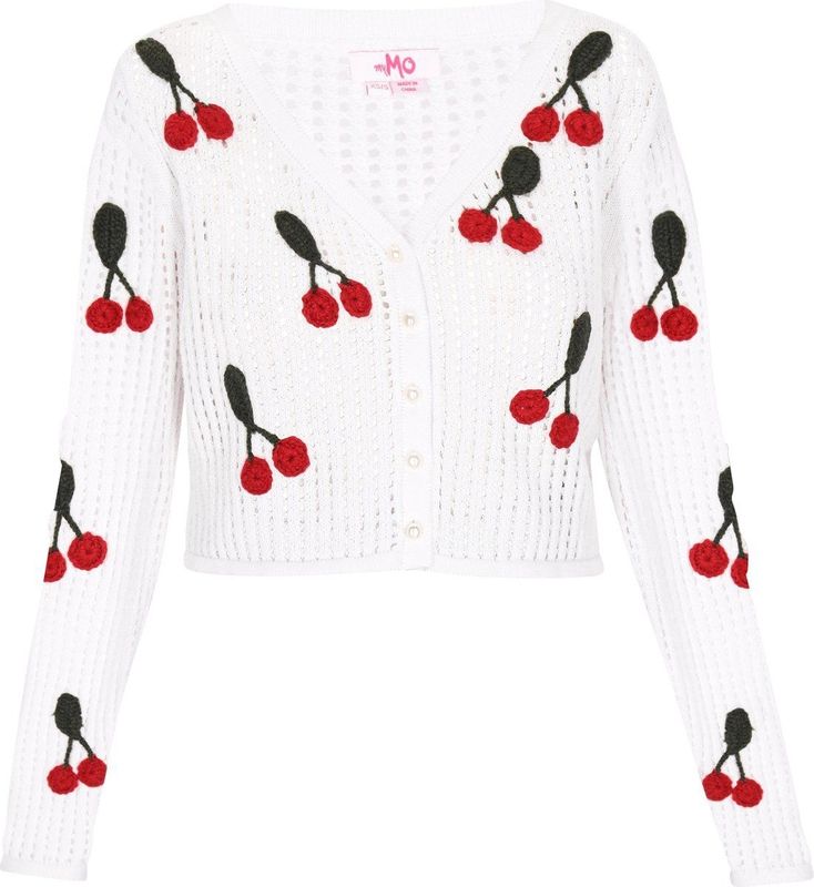 myMo - Vest - Cropped - Met Kersenborduursel - Slanke Pasvorm