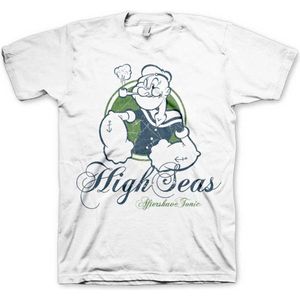 Popeye Heren Tshirt -L- High Seas Aftershave Tonic Wit