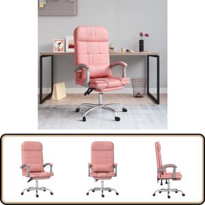 vidaXL Massage Kantoorstoel - Verstelbaar - Roze Kantoorstoel - Bureaustoel - Ergonomische Stoel - Comfortabele Stoel - Massage Functie