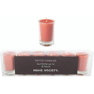 Petits Candles - Kaarsen in kaarsenhouder - 12 Stuks - Nude - Aarderood - Ø 3 cm - Hoogte 5 cm