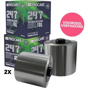 PROCARE - 24/7 HAIR FOIL REFILL 2 ROLLEN VOORDEELVERPAKKING - Haarfolie - Aluminium folie - Kappersfolie
