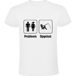 Probleem opgelost Heren T-shirt | vissen | hobby | relatie | gezin | gezeik | ruzie | hengelsport