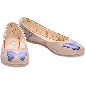 GOBY - Vlinder - Ballerinas - Flats - Hoge kwaliteit - Handmade - Meisjesprint - Maat 37