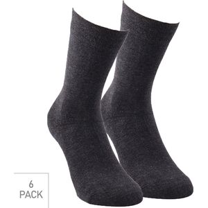 Bamboe Sokken 6-Pack - Antraciet - Maat 35-38 - Dunne Bamboe Sokken Voor Frisse Droge Voeten - Dames / Heren