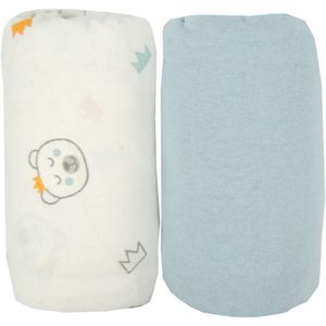 Ibenzoa® Hoeslaken Set van Twee, Beerblauw, 70 x 140 cm – Zachte Slaapcomfort