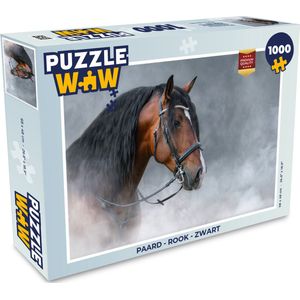 Puzzel Paard - Rook - Zwart - Legpuzzel - Puzzel 1000 stukjes volwassenen