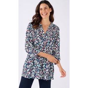 Damart - Tuniek van zuivere viscose crêpe - Dames - Blauw - 38