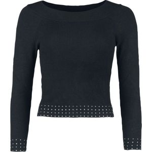 Black Premium by EMP zwart shirt met korte mouwen en studs - Dames - L