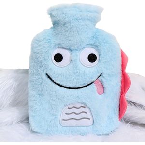Livano Warmwaterzak Met Hoes - Warmwaterkruik - Warmtekussen - Warmtekruik - Knuffel - Kruik - Bag - Blauw