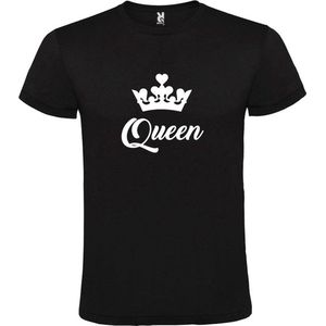 Zwart T shirt met print van ""Queen "" print Wit size XXXL