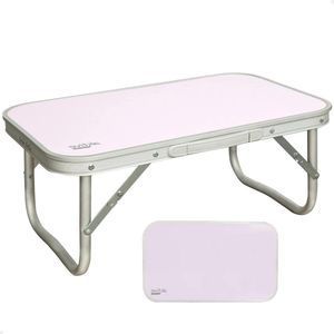 Strandtafel inklapbaar 56 x 34 x 24 cm roze zacht aluminium frame houten plaat camping klein met draagtas camping table